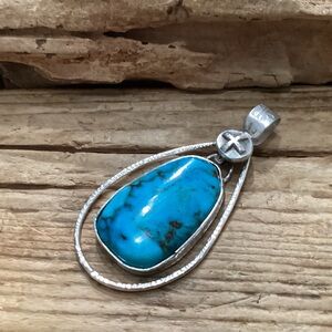 Sterling Silver and Turquoise Pendant Necklace